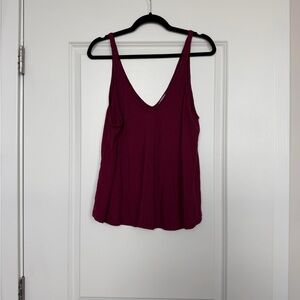 Free People Burgundy Sleeveless Top